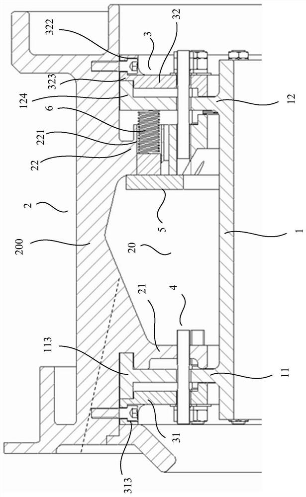 Turbine outer ring connection assembly, gas turbine engine and connection method