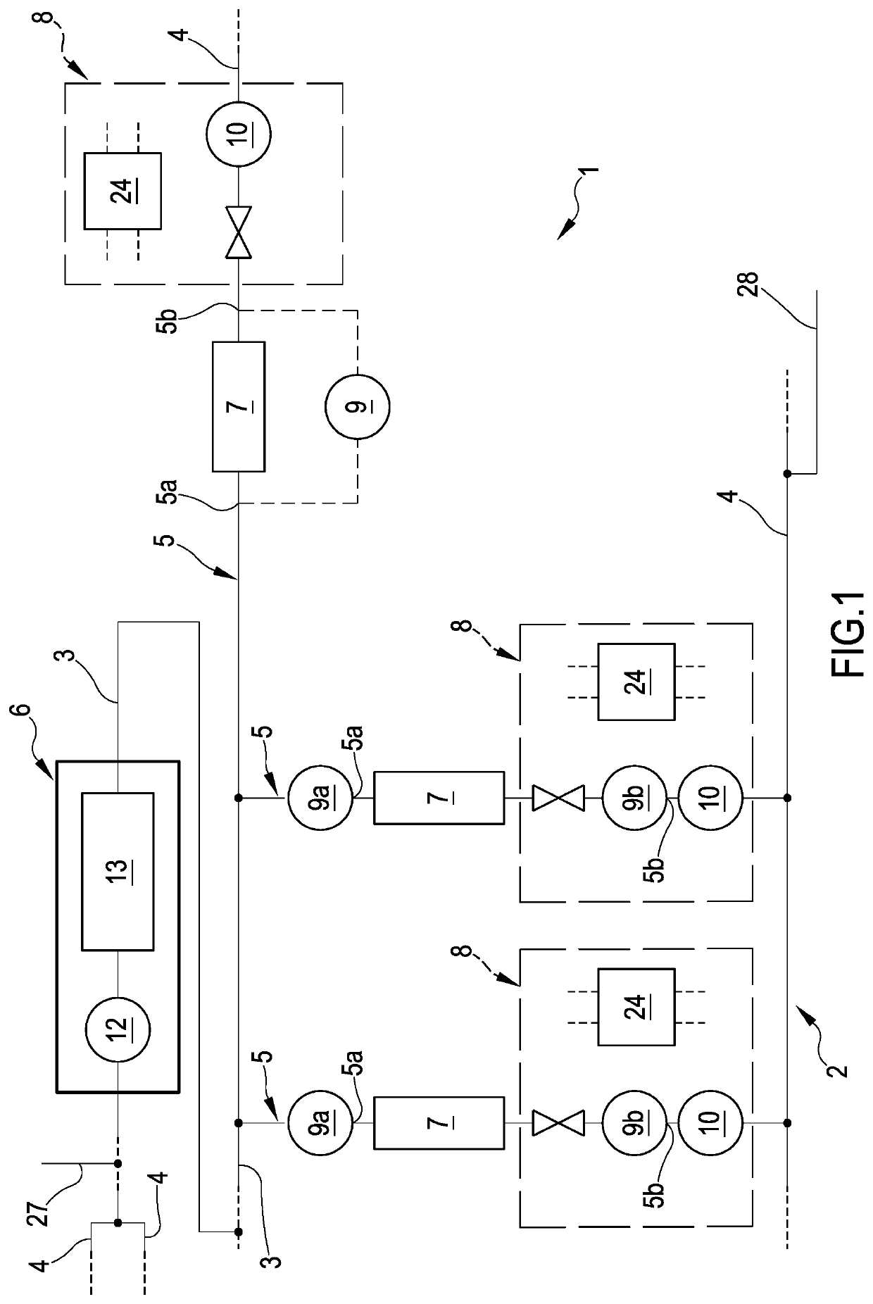 Process and apparatus for monitoring and/or controlling an air conditioning and/or heating plant