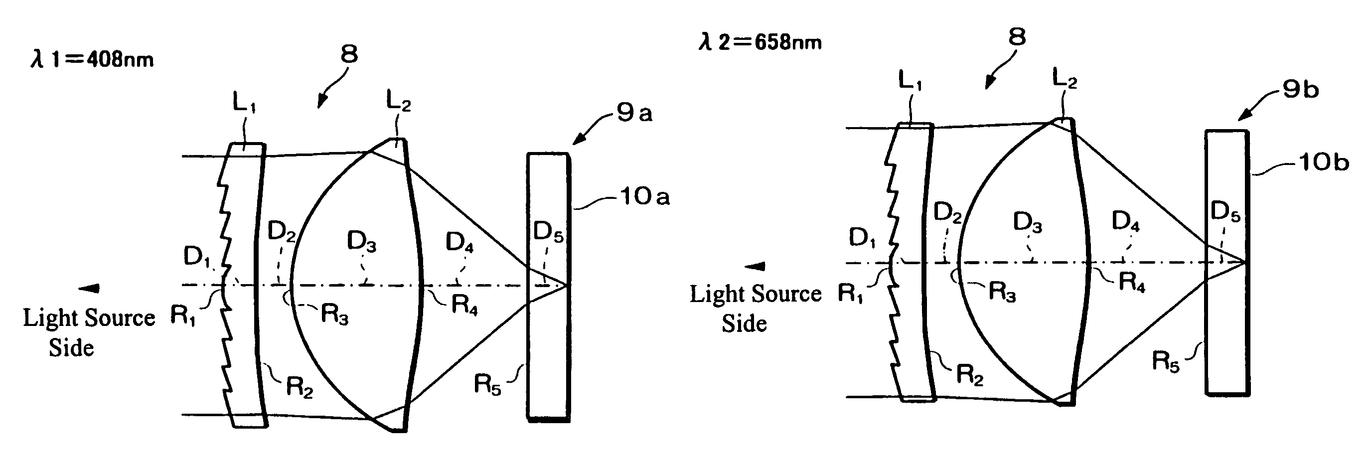 Objective optical system and optical pickup device using it