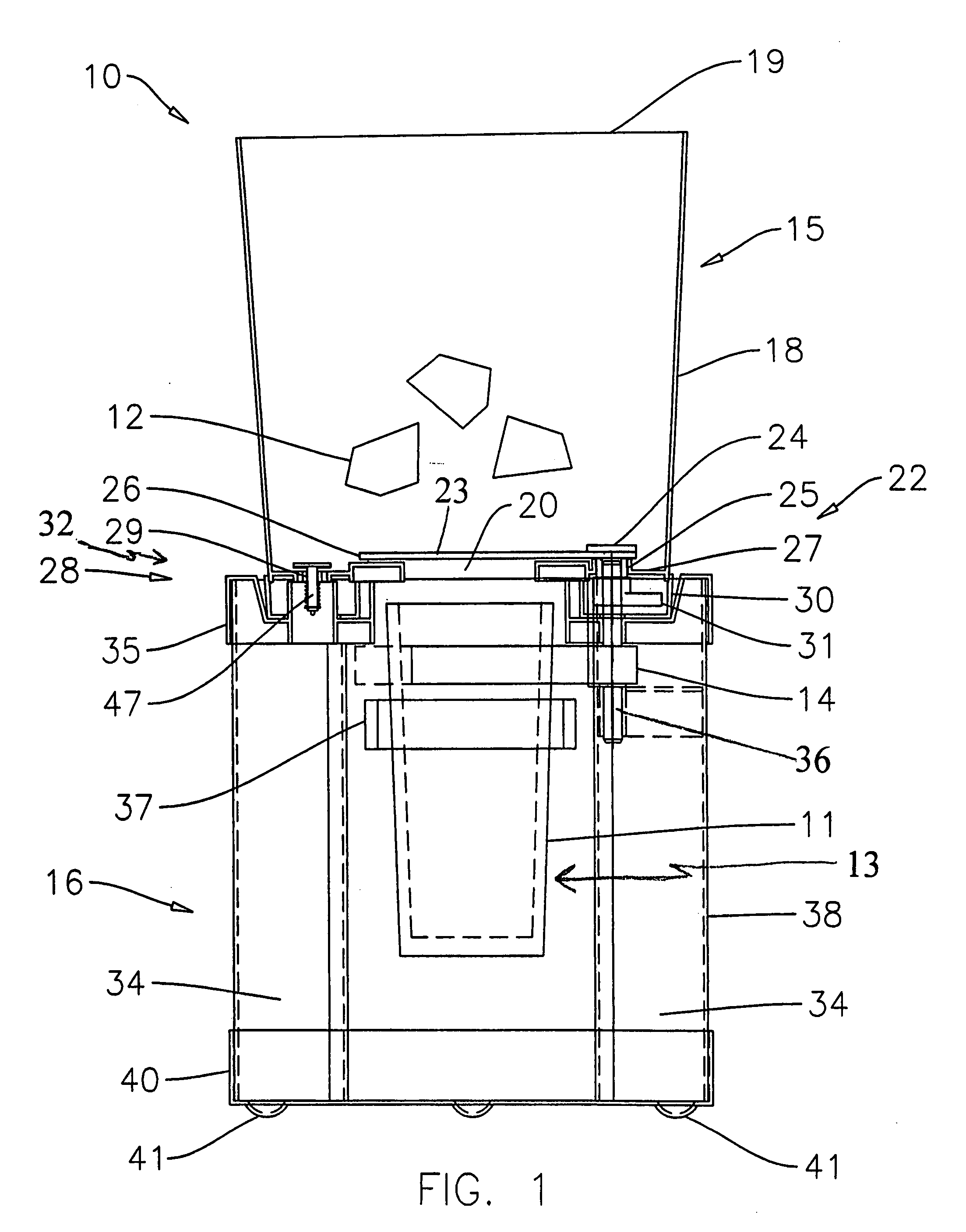 Ice bucket dispenser apparatus