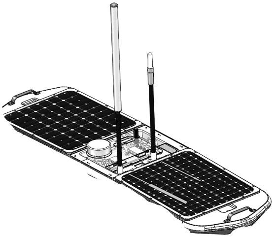 Wave glider positioning method and system based on solar cell panel