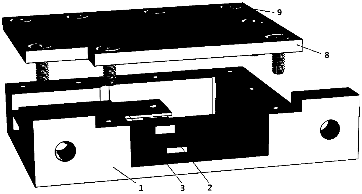 Feed-sideways waveguide conversion structure with suspended strip line