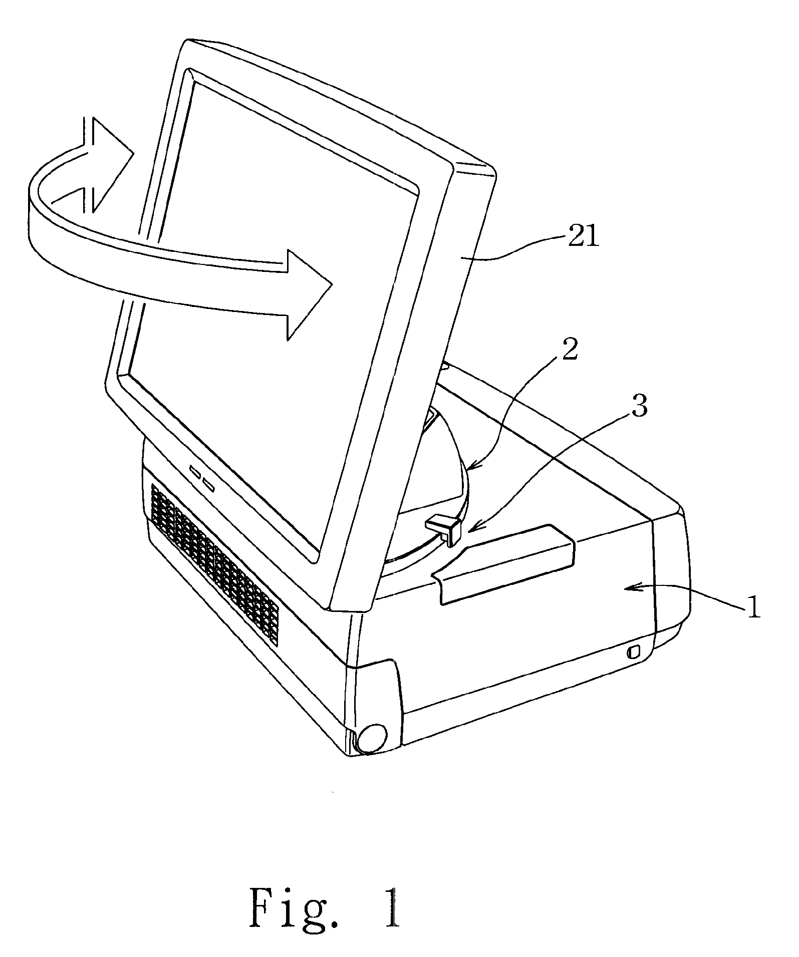 Mechanism for adjusting a rotary angle of an LCD