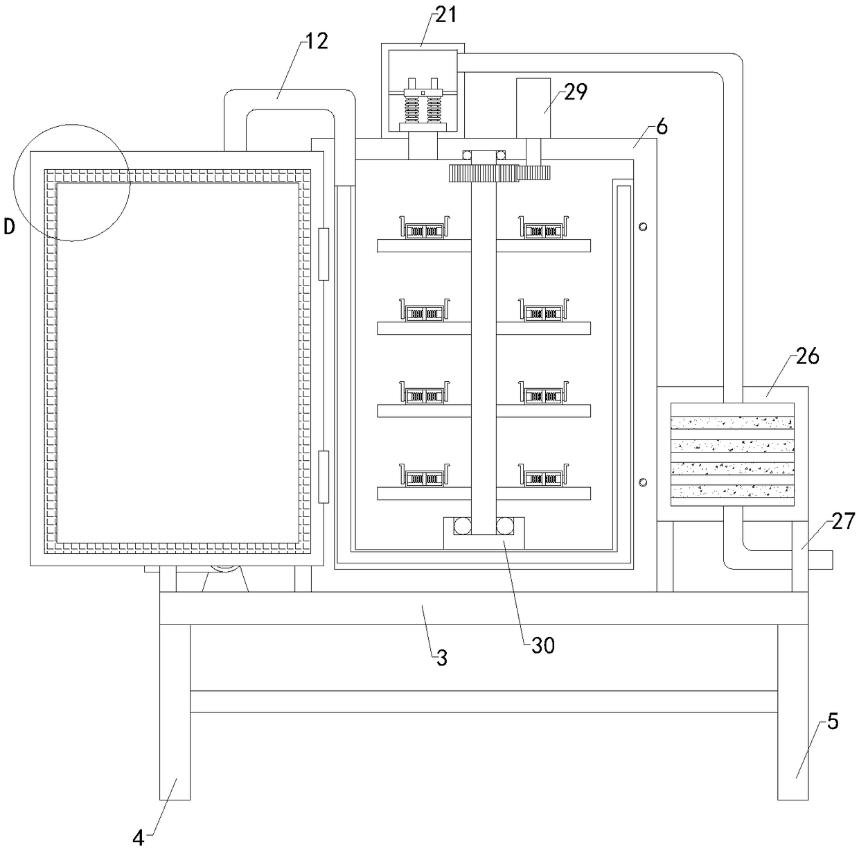 Spray coating drying device for automobile wheel hub cover production