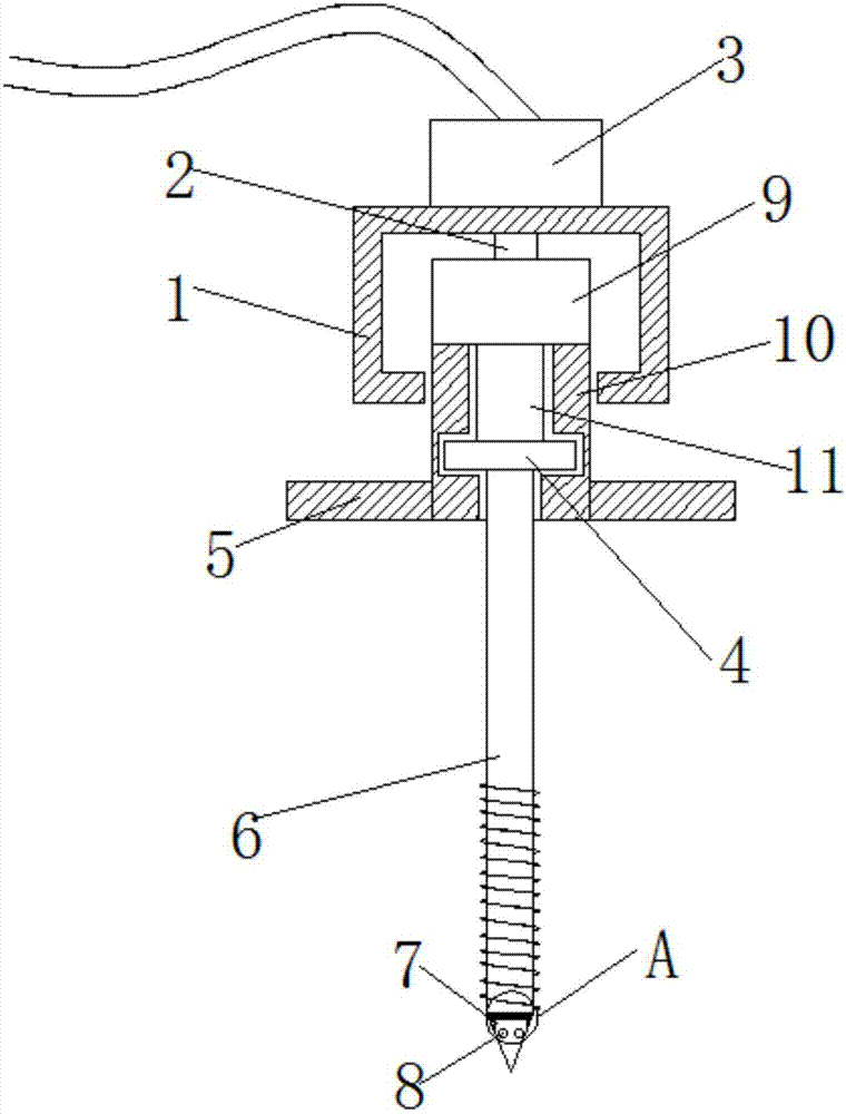 Sampling device of soil humidity sensor