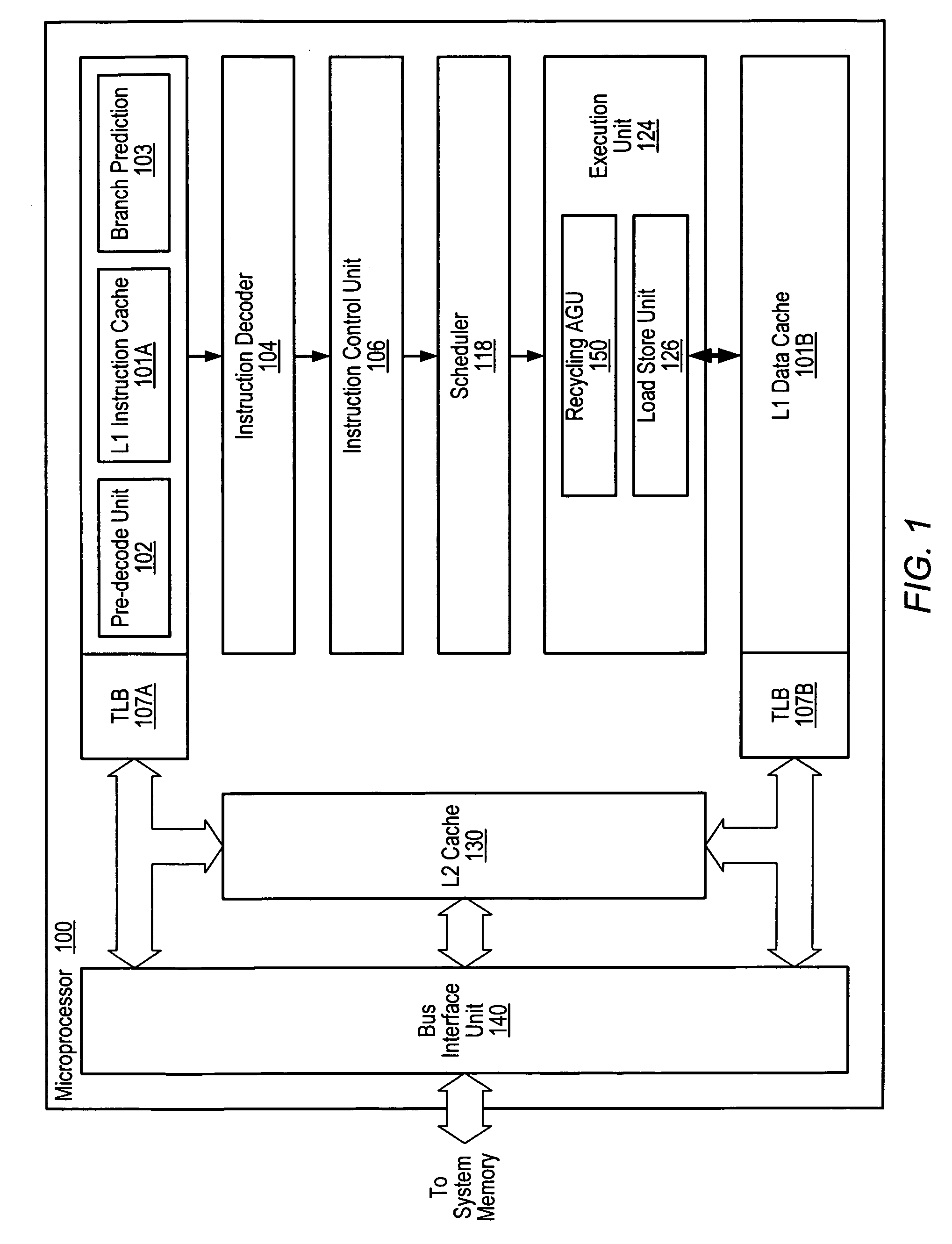 Address generation unit with operand recycling