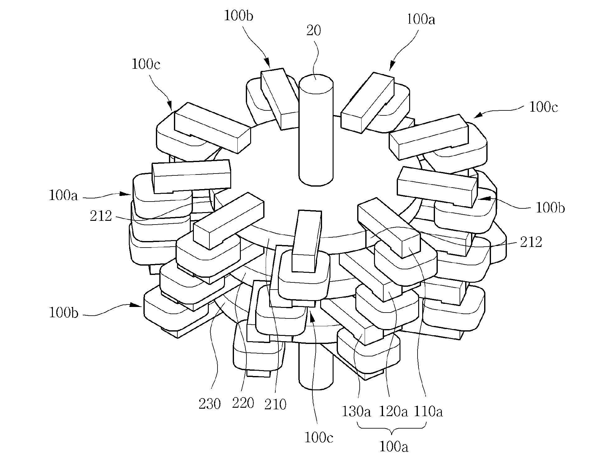 Transverse switched reluctance motor