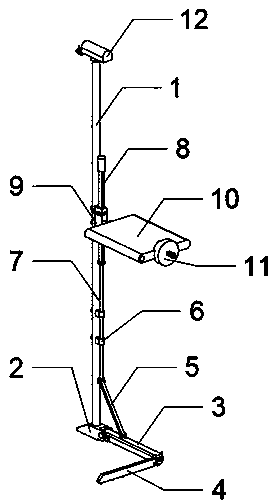 Rotatable and adjustable bone injury recovery crutch