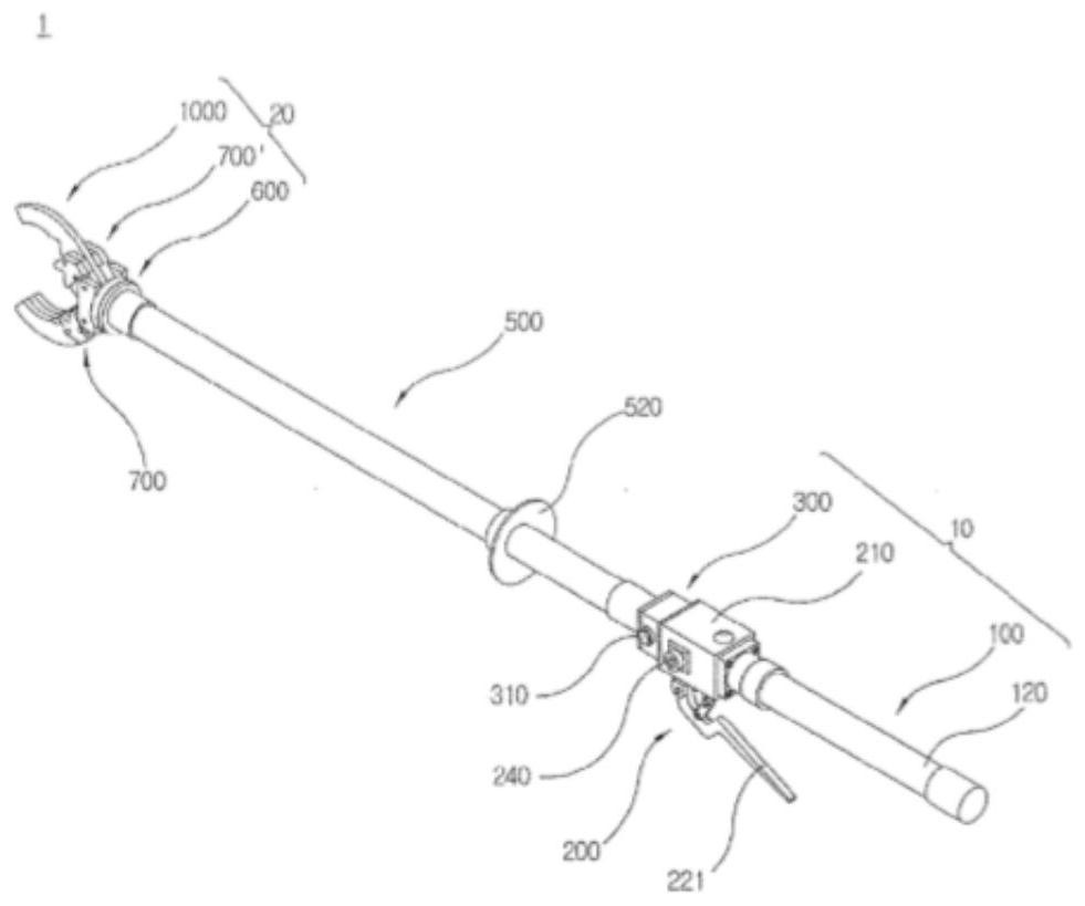 Manual hydraulic multifunctional ultra-high voltage insulating gear clamp rod for live work and indirect live construction method using the clamp rod