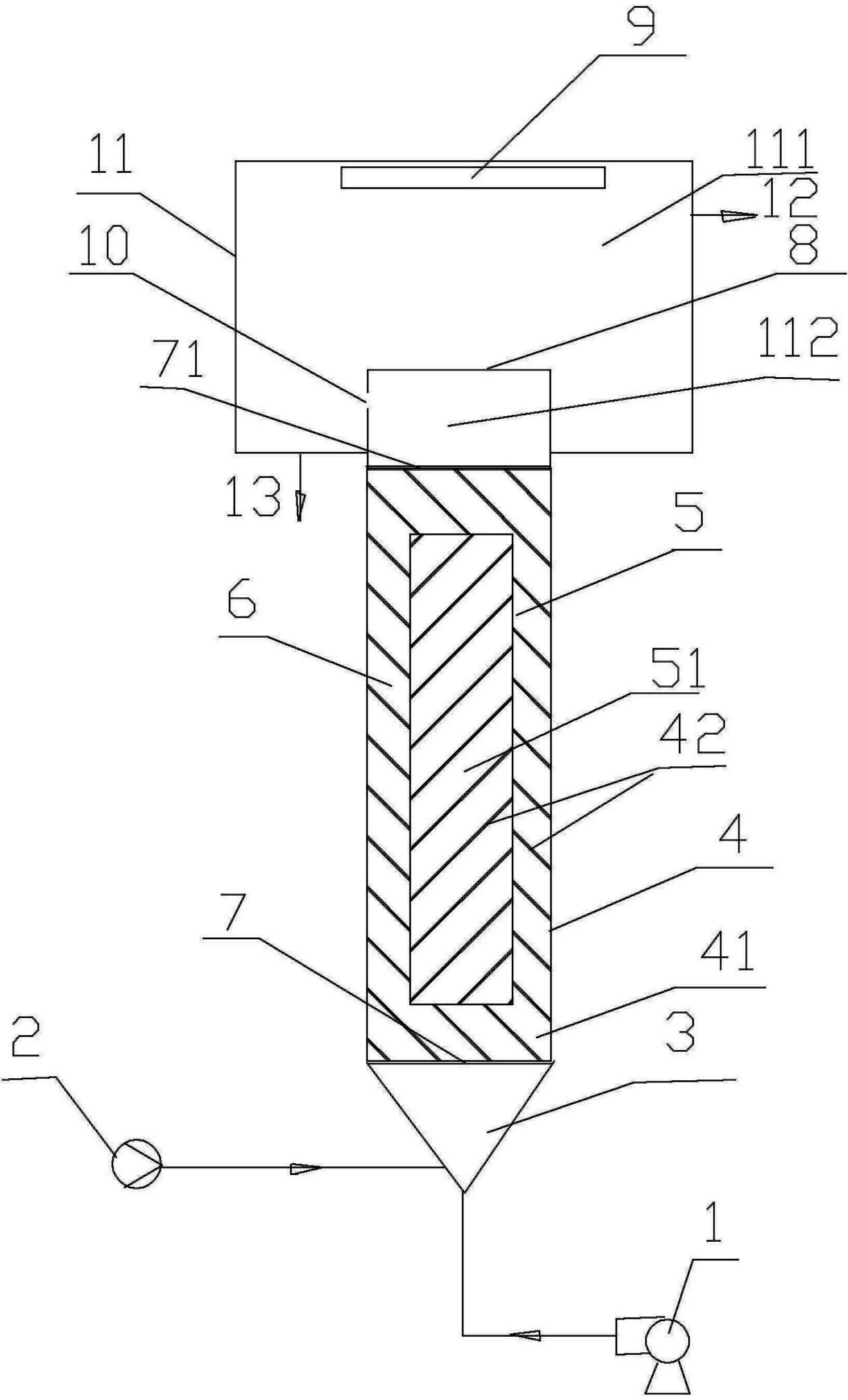 Processing device and processing method of nitrogen pollutant in secondary tail water of sewage treatment plant