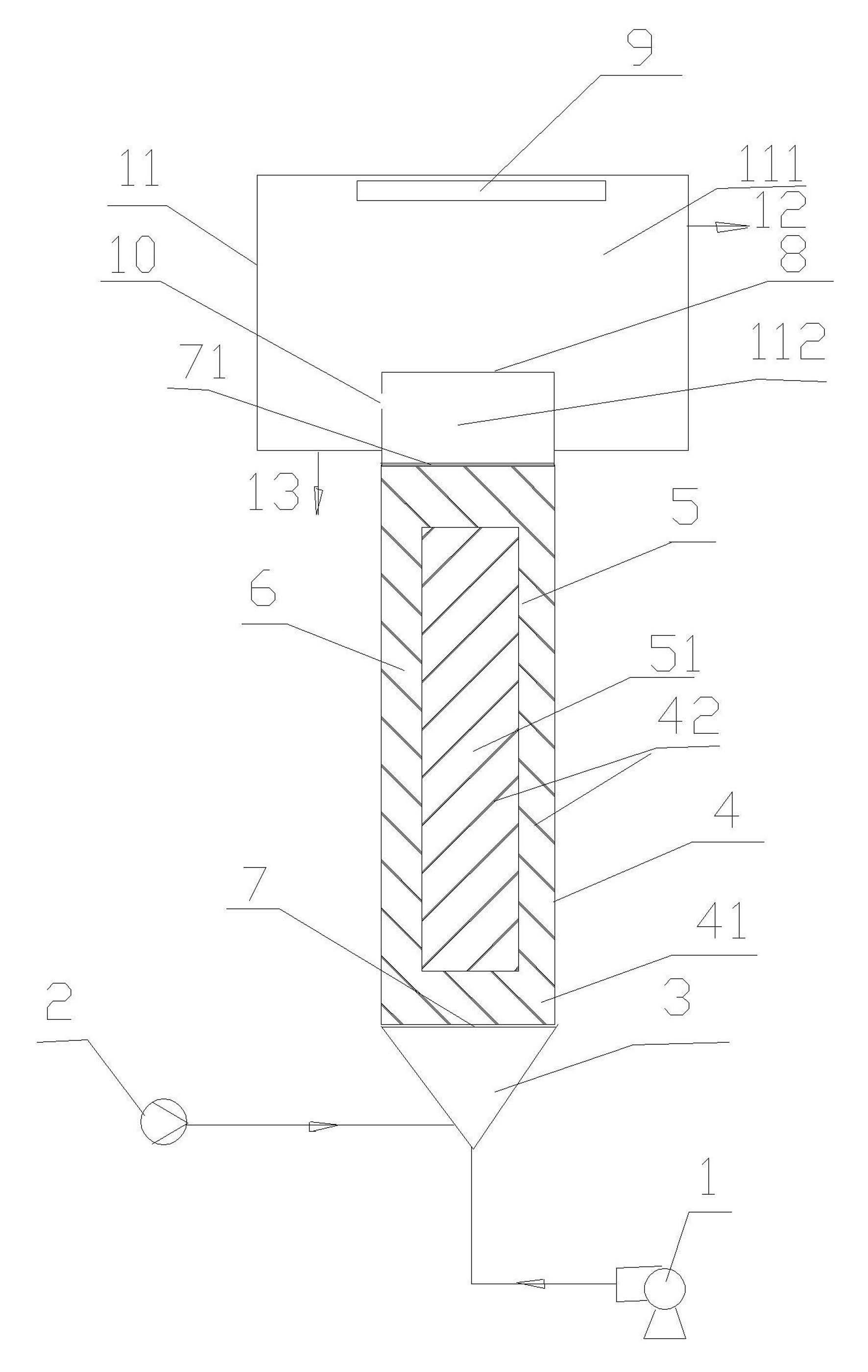 Processing device and processing method of nitrogen pollutant in secondary tail water of sewage treatment plant