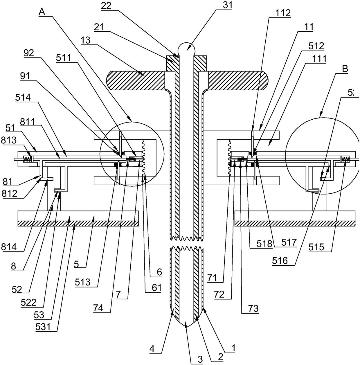 Catheterization drainage device for thoracic cavity