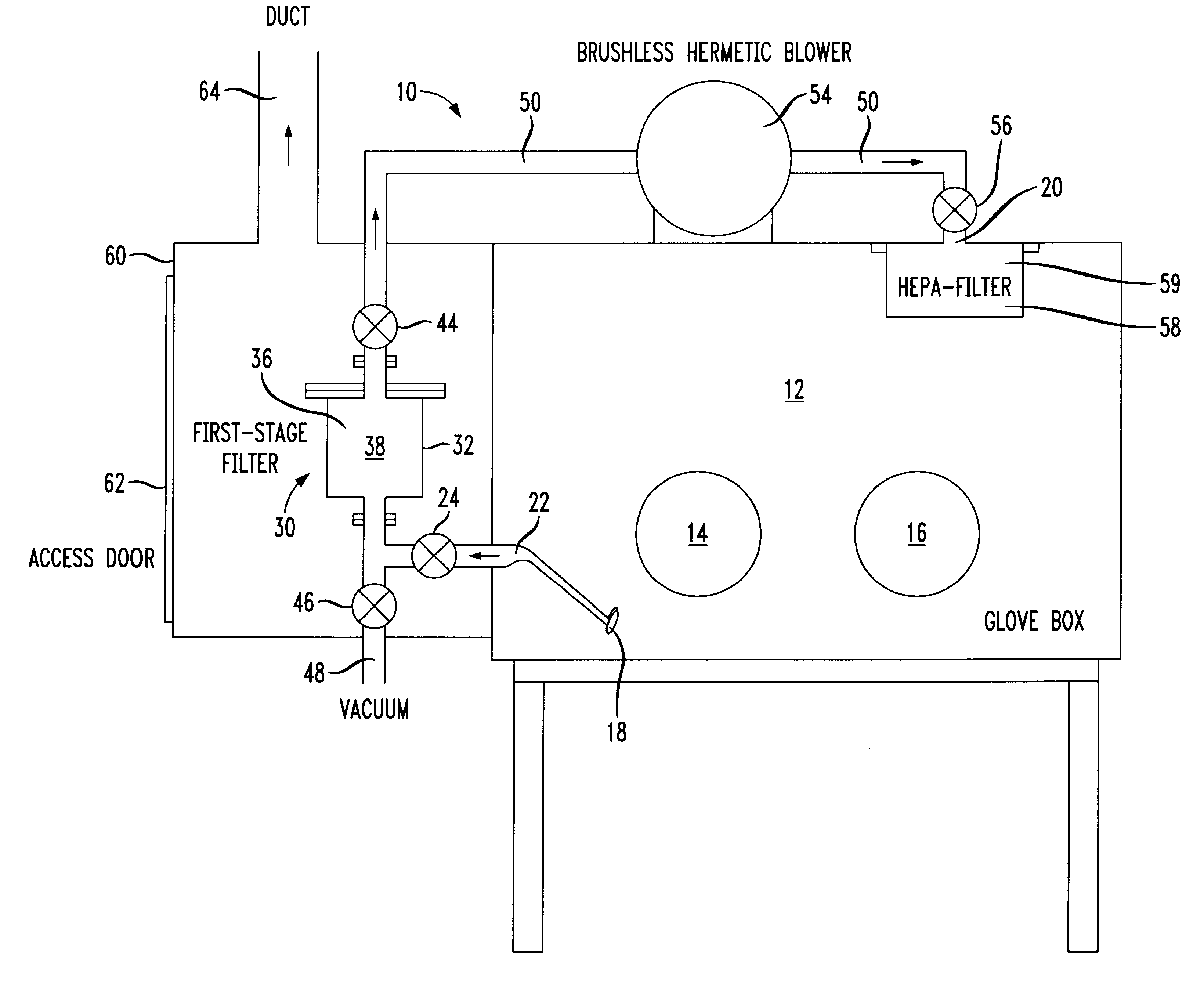 Glove box filter system