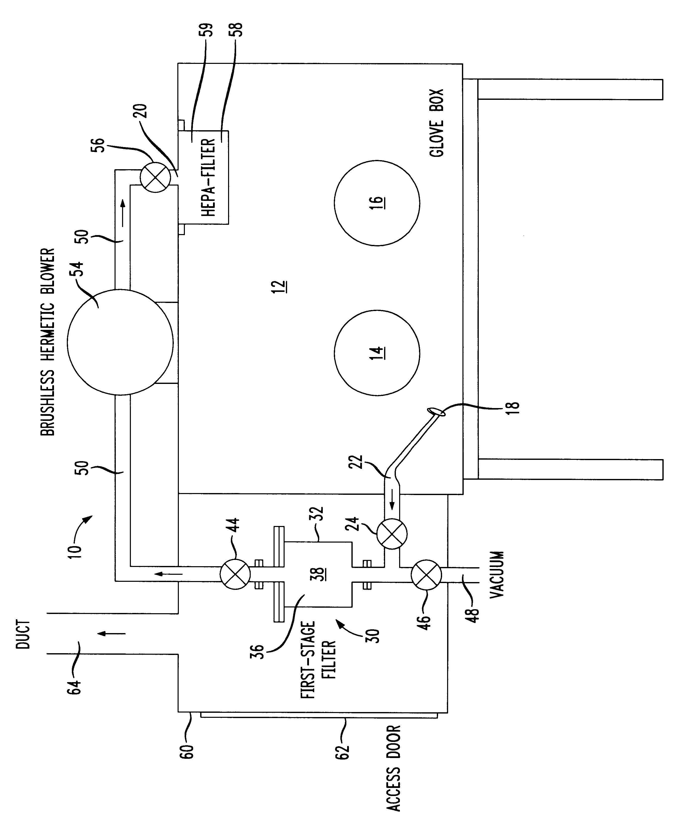 Glove box filter system