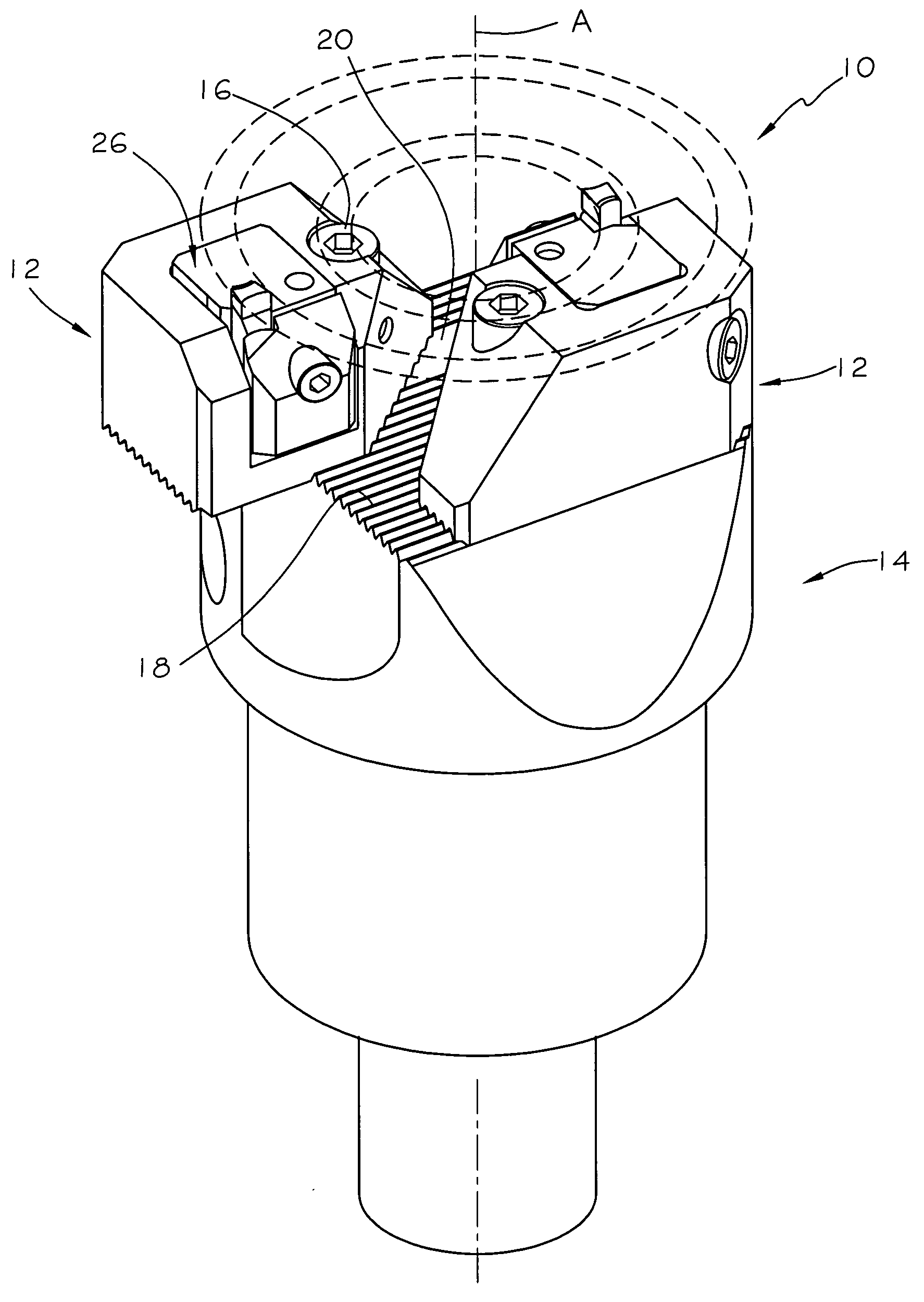 Cutting head for rotary cutting tool