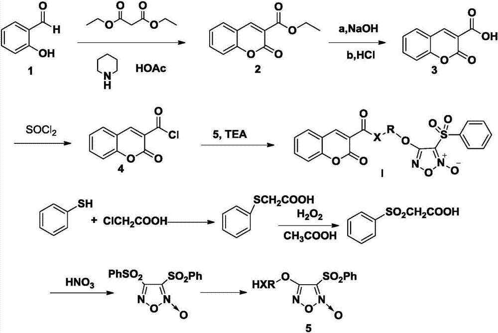 Nitric oxide donor type coumarin derivatives, preparation methods therefor and medicinal use of nitric oxide donor type coumarin derivatives