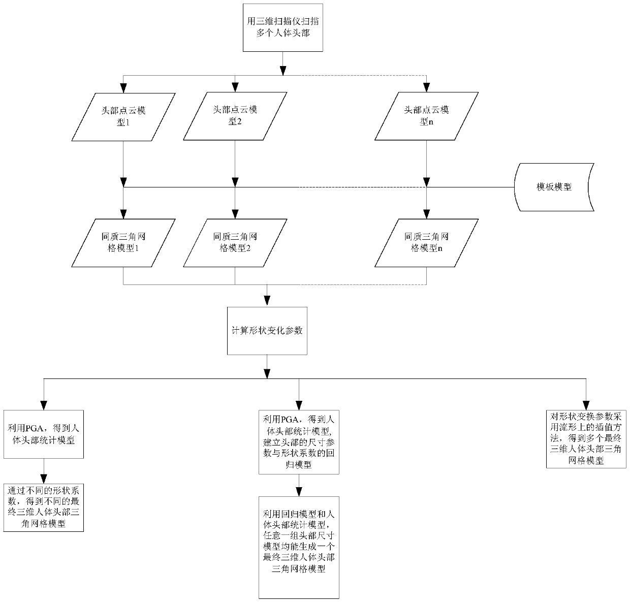 3D Human Head Triangular Mesh Model Building Method Based on Statistical Shape Analysis