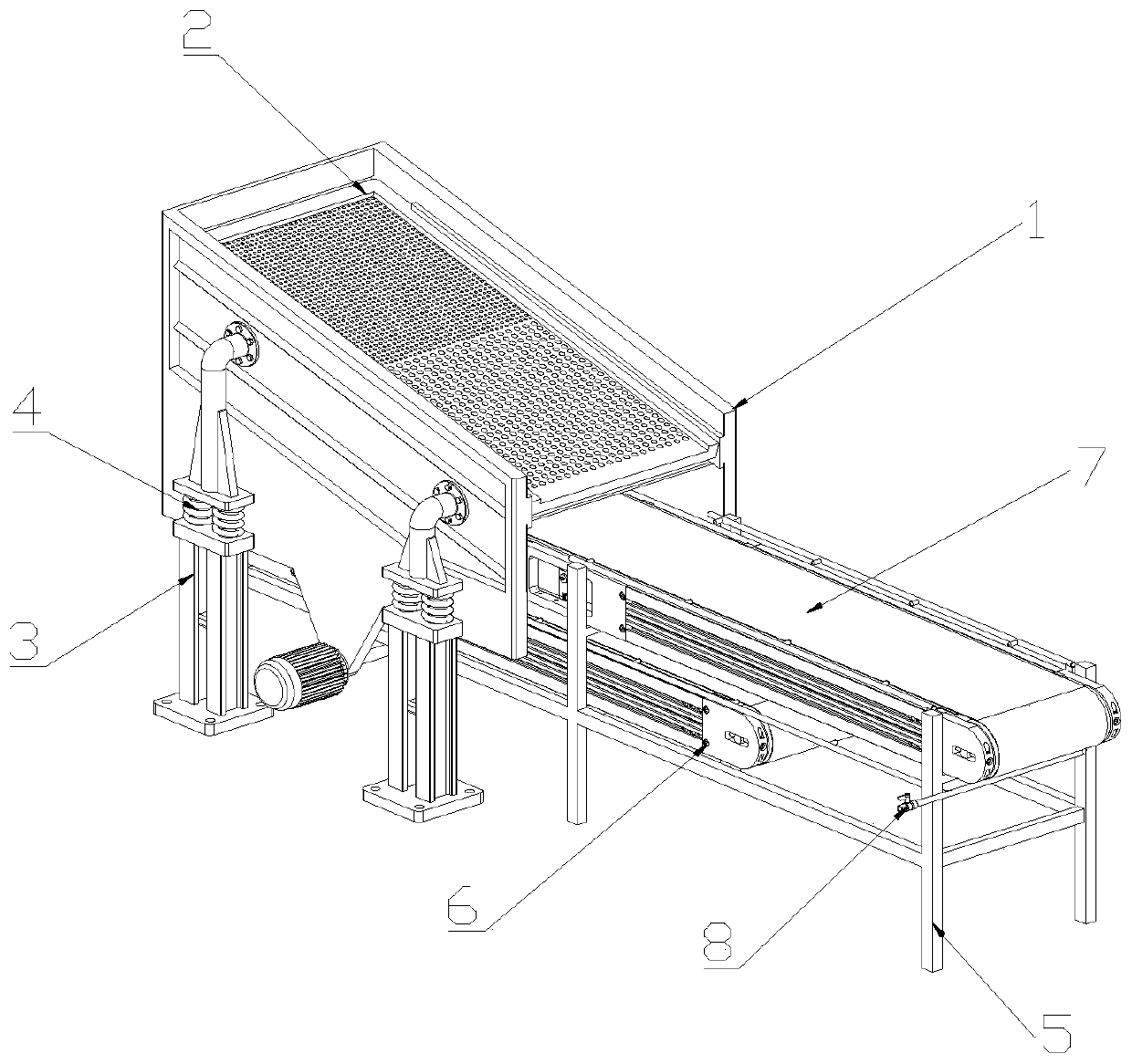 Gangue pre-discharging process for selecting coking coal as raw coal and screening device thereof