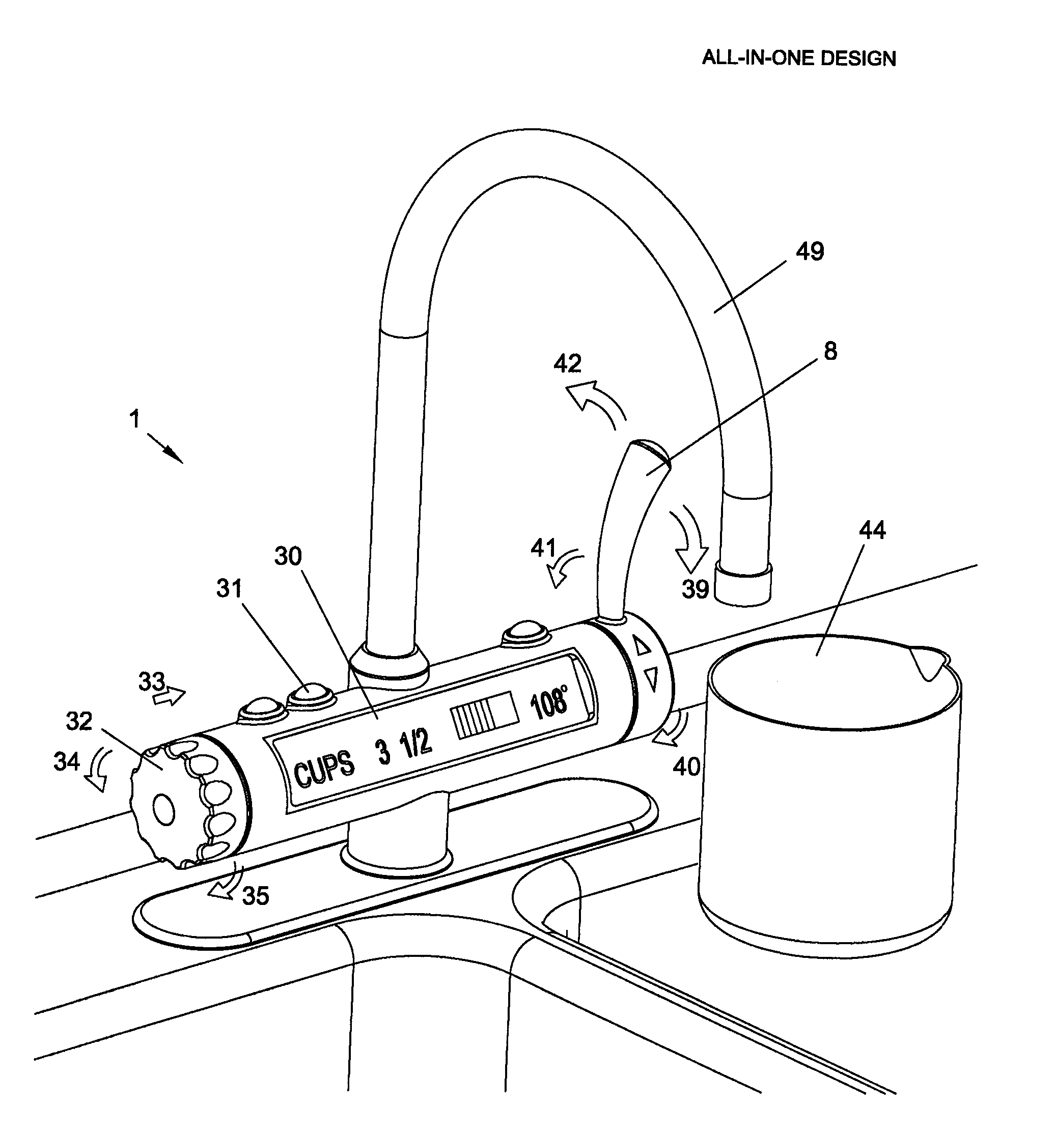 Electronic kitchen dispensing faucet