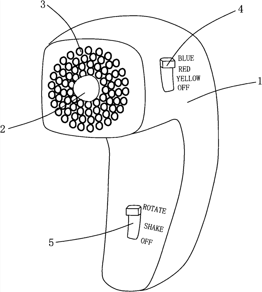 Portable LED (light-emitting diode) beautifying and phototherapy device