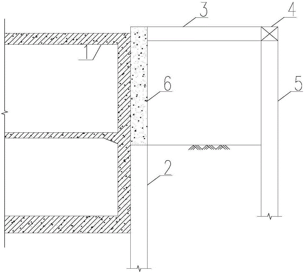 Foundation pit partition support structure and support method based on foundation pit partition support structure