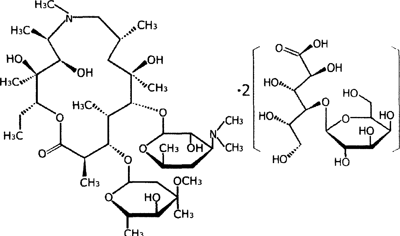 Eye preparation containing lactose-azithromycin