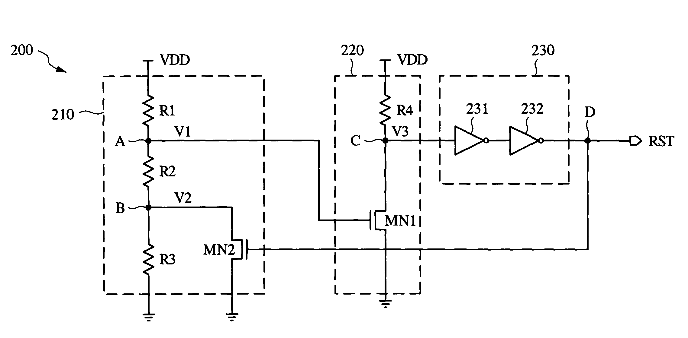 CMOS power on reset circuit