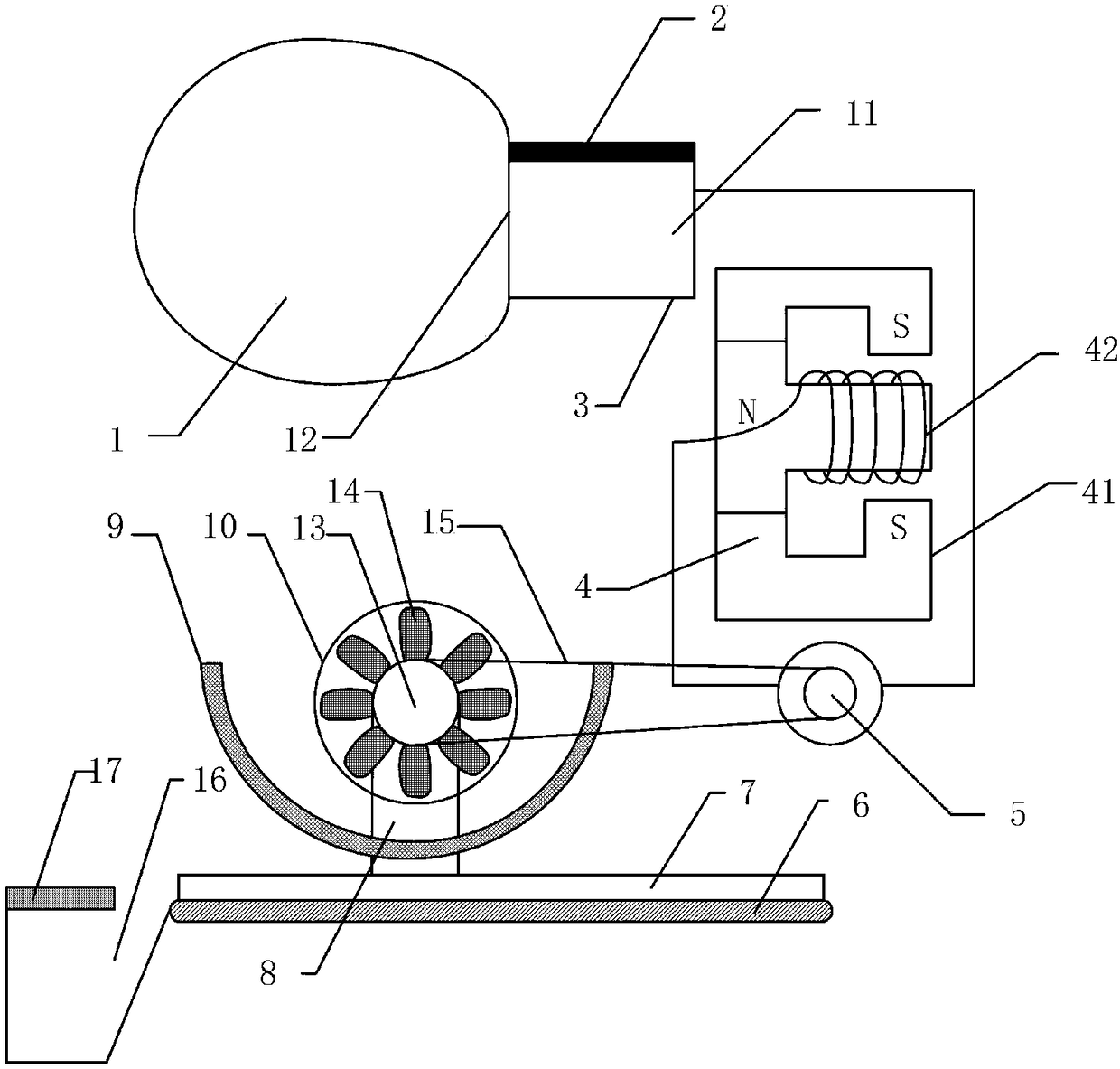 Noise-power-generation-based storage system for motor vehicle waste lead storage batteries and lead-containing parts