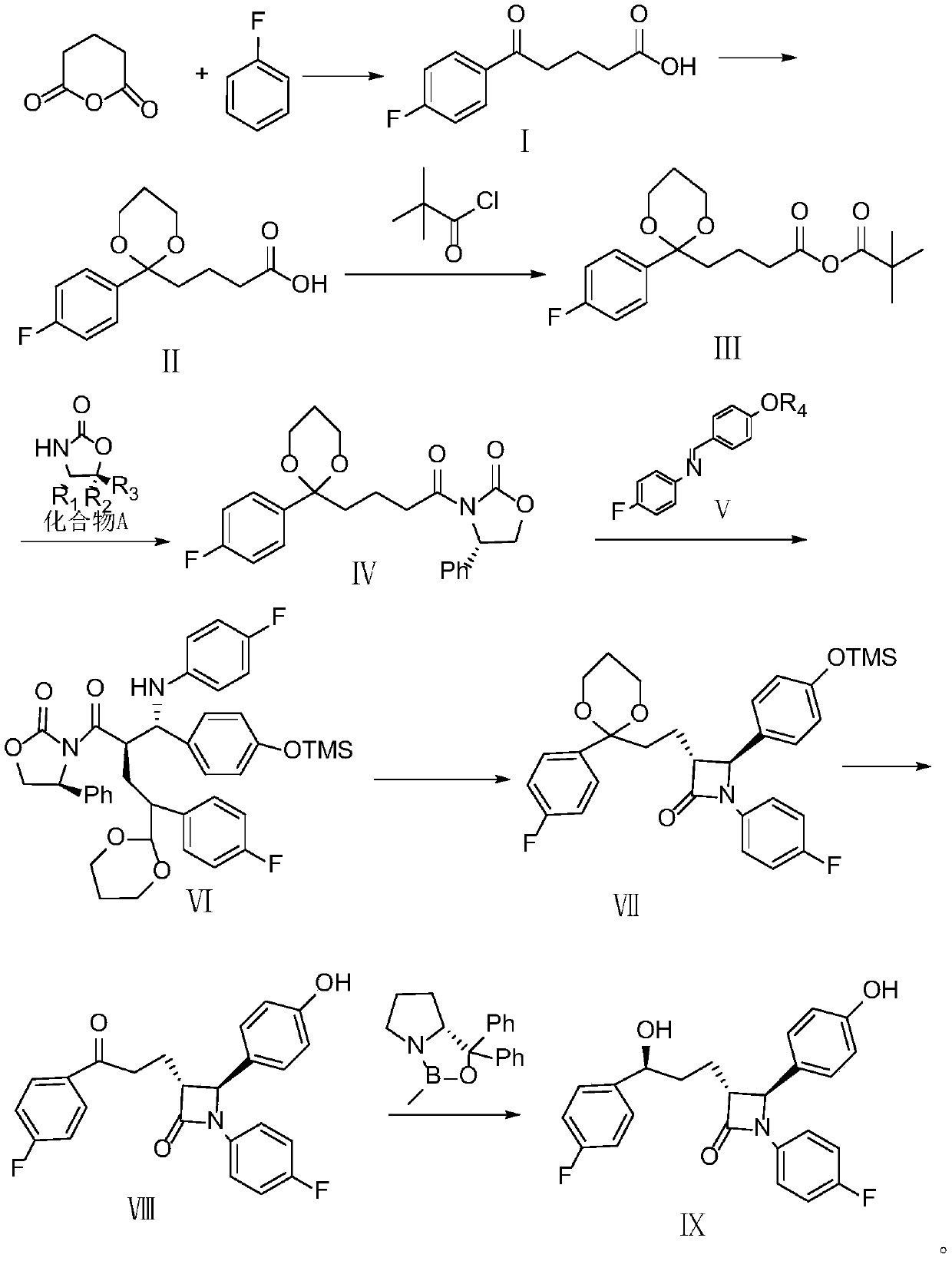 A kind of ezetimibe intermediate compound