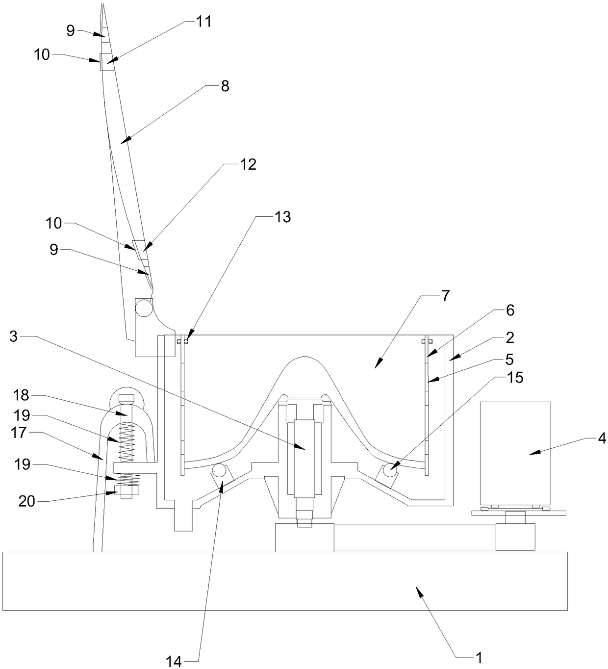 Three-legged hanging bag unloading centrifuge