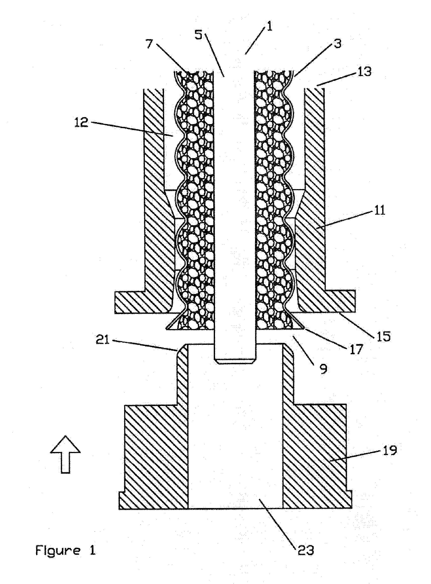 Connector and Coaxial Cable with Outer Conductor Cylindrical Section Axial Compression Connection