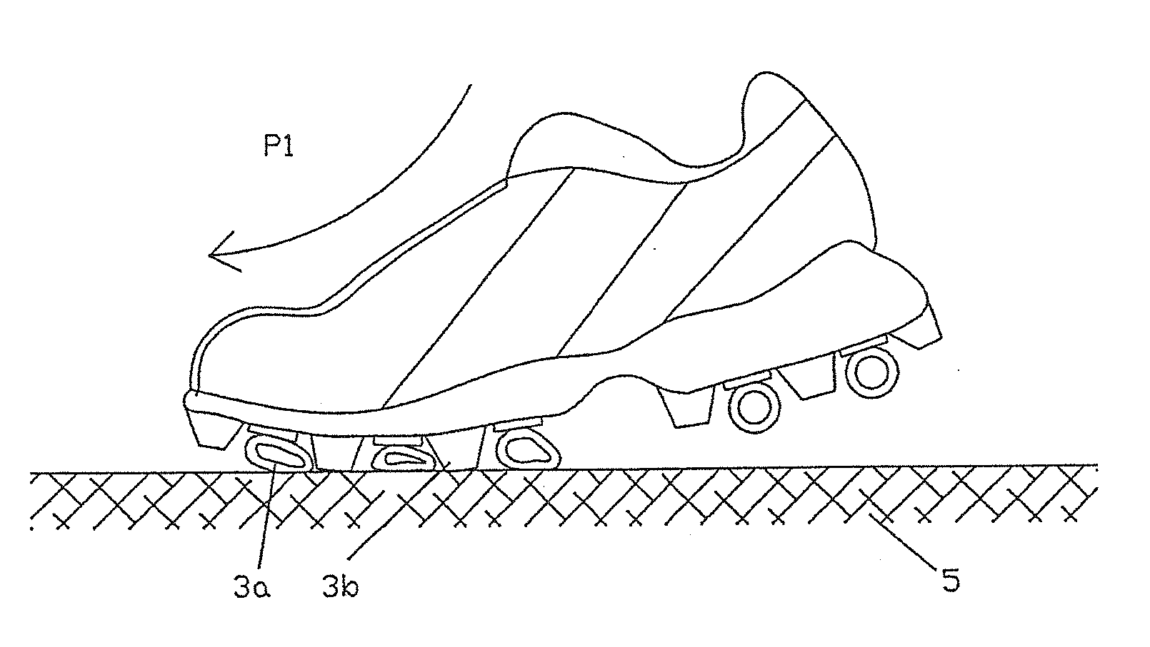 Outsole with tangential deformation