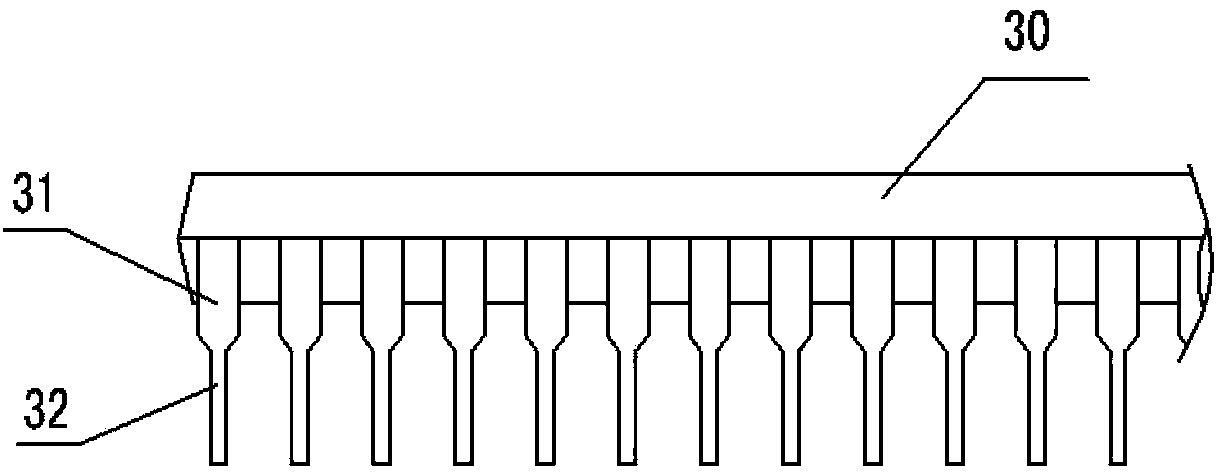 Pin trimming device for dip package ic chip based on recycling