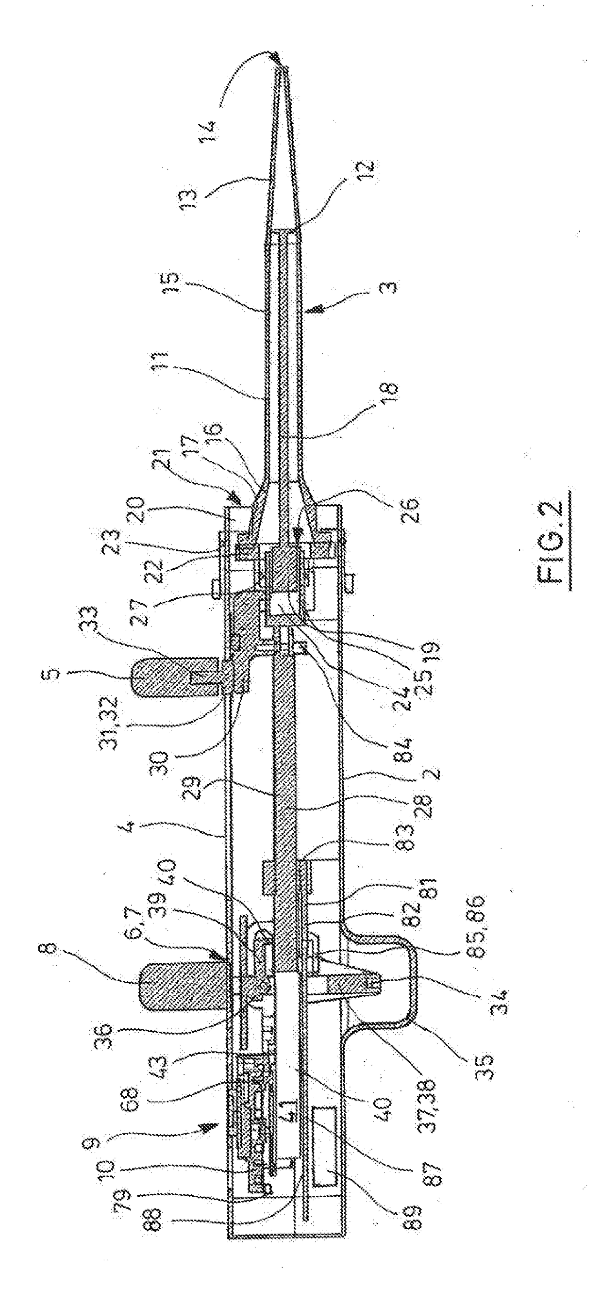 Pipette for activating a syringe