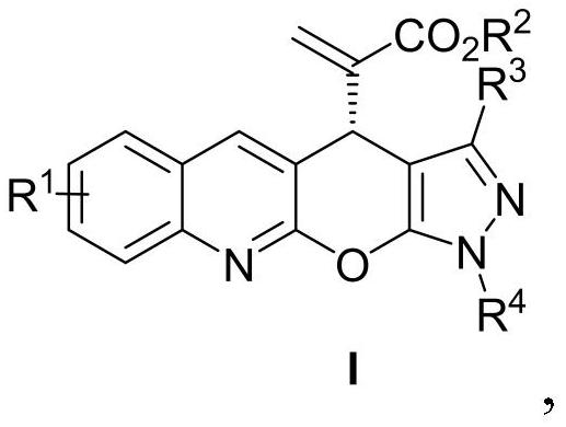 Pyranopyrazole acrylate derivative as well as preparation method and application thereof