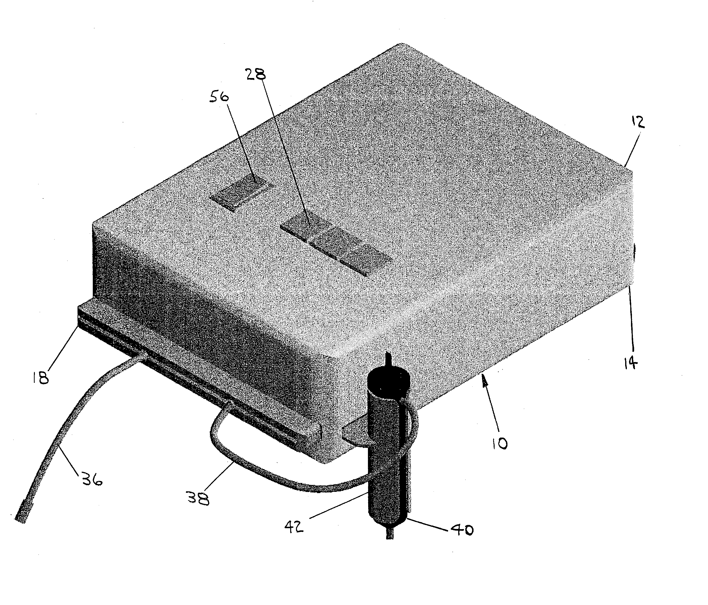 Convection blood warming system with disposable flattened tube envelope incorporating paperboard needle for inserting envelope between heating plates and employing active and passive insulation of outlet flow path to provide normothermic fluid at zero to 600 milliliters per minute