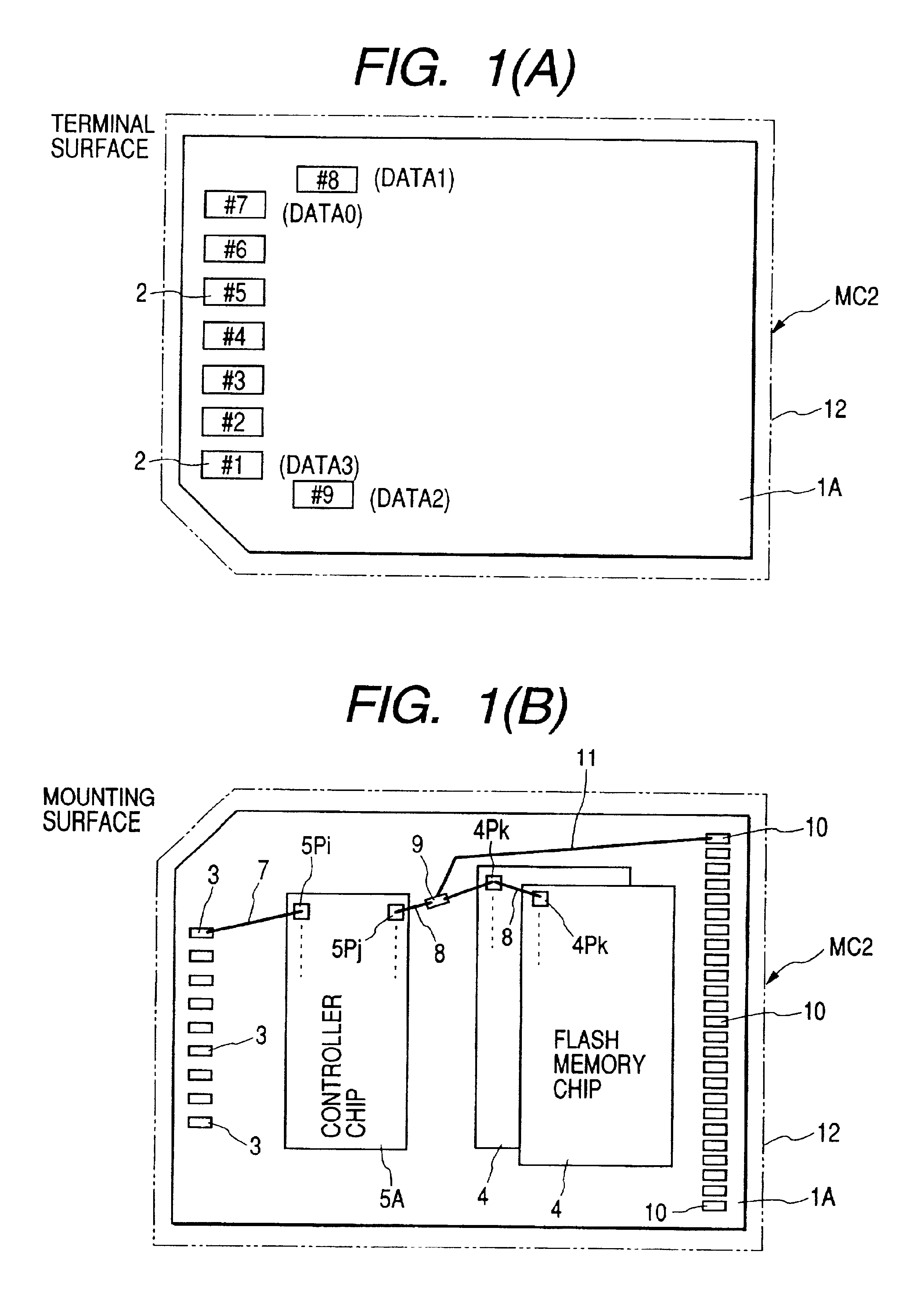 Integrated circuit card having staggered sequences of connector terminals