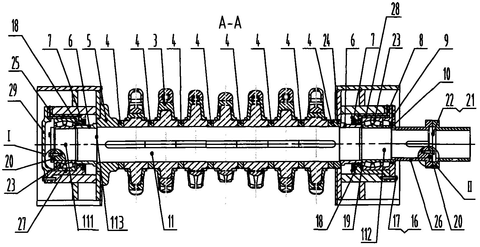 Axial positioning device of crushing roller