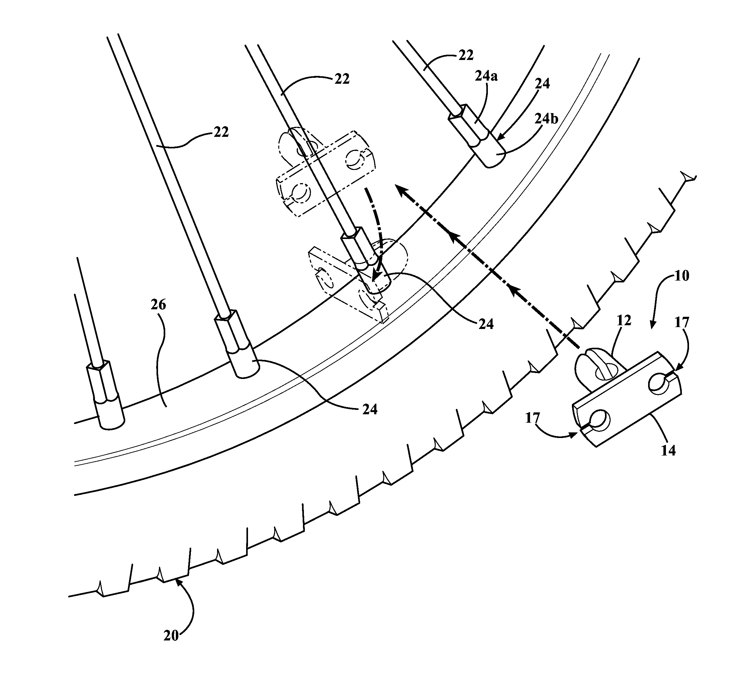 Spoke Clip For Electroluminescent Wire Display