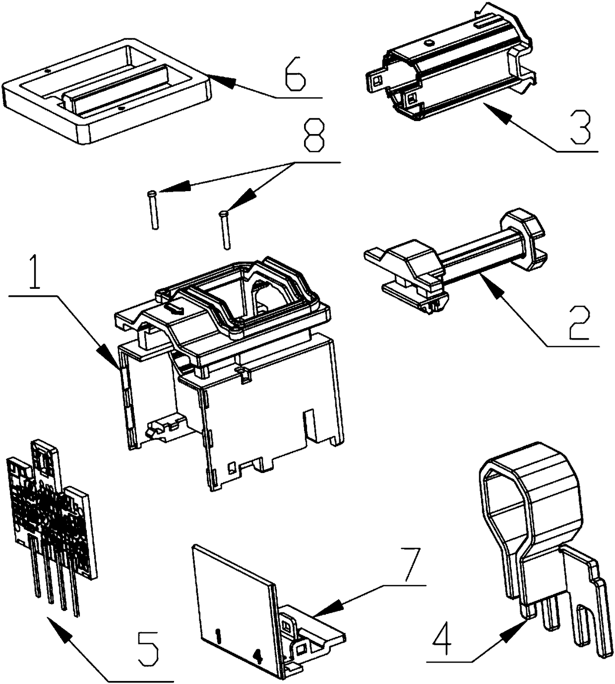 Mounting structure of full PCB mounting-type closed loop Hall current sensor