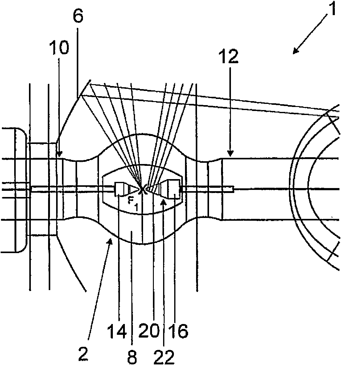 Lamp module with alternating current burner for projectors