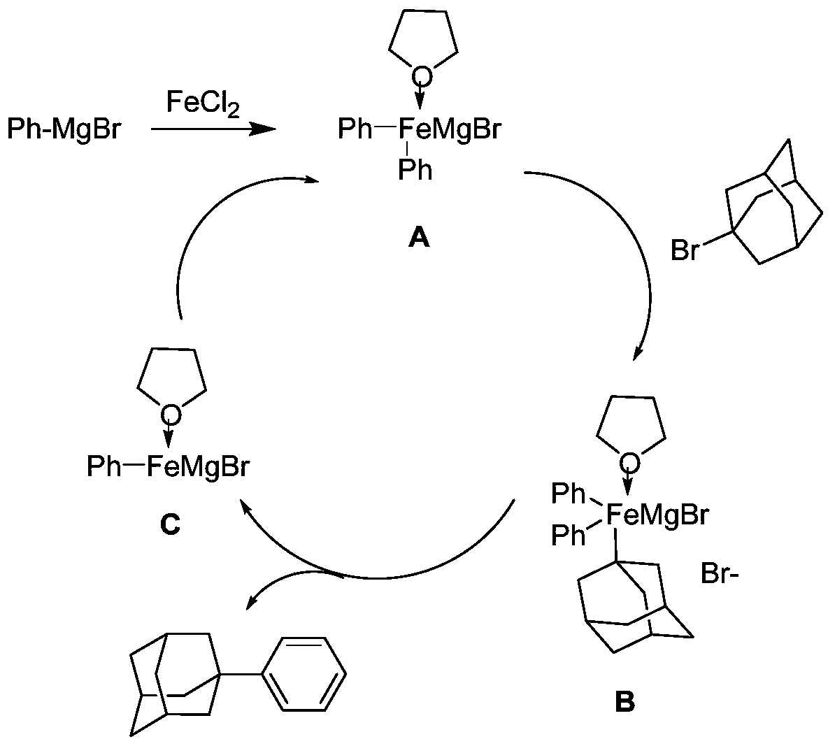 Preparation method of 1-phenyl adamantane and obtained 1-phenyl adamantane