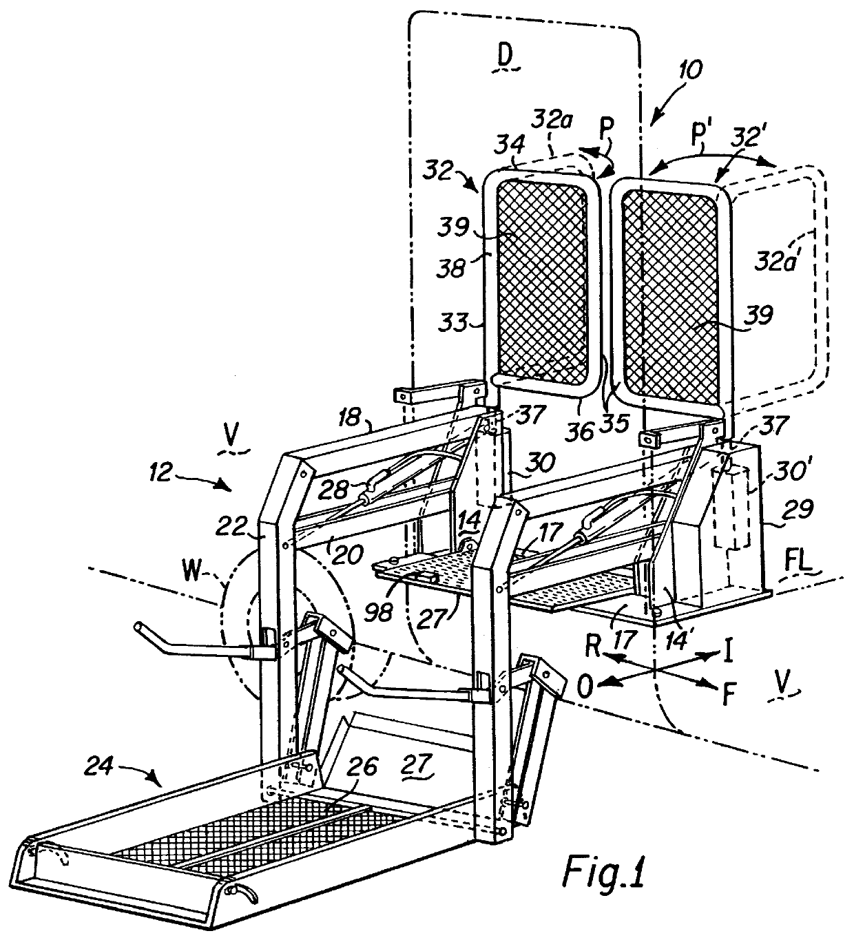 Pivoting safety barrier for wheelchair lift