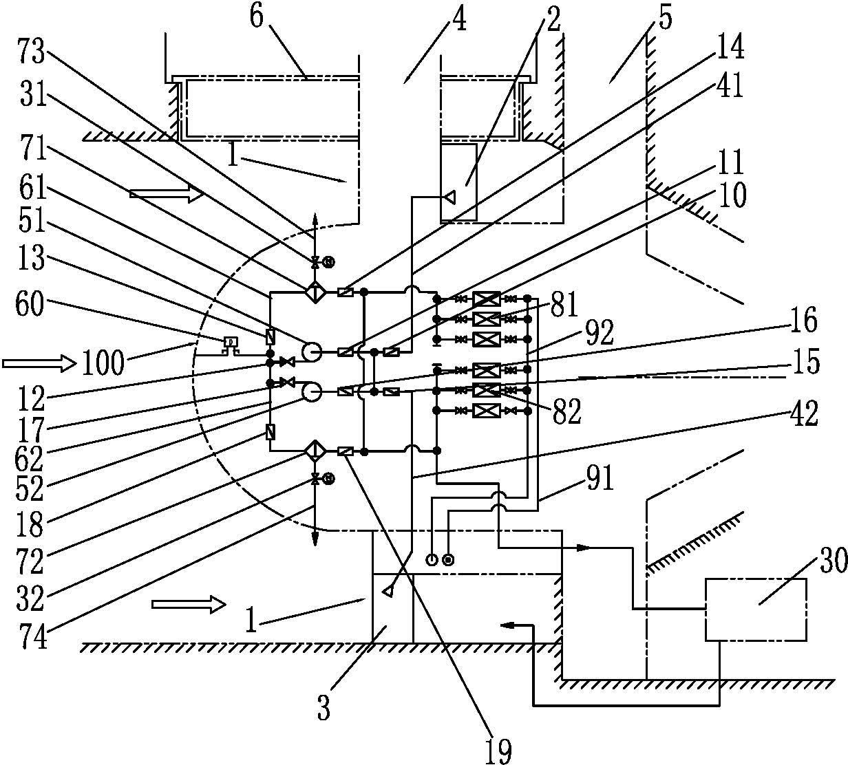 Cooling water supply system of bulb tubular turbine generator set