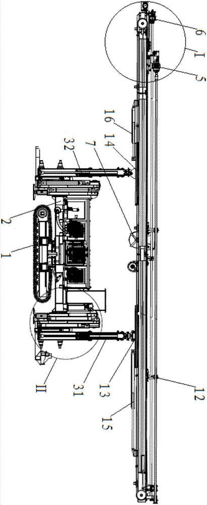 Horizontal jet grouting drilling machine