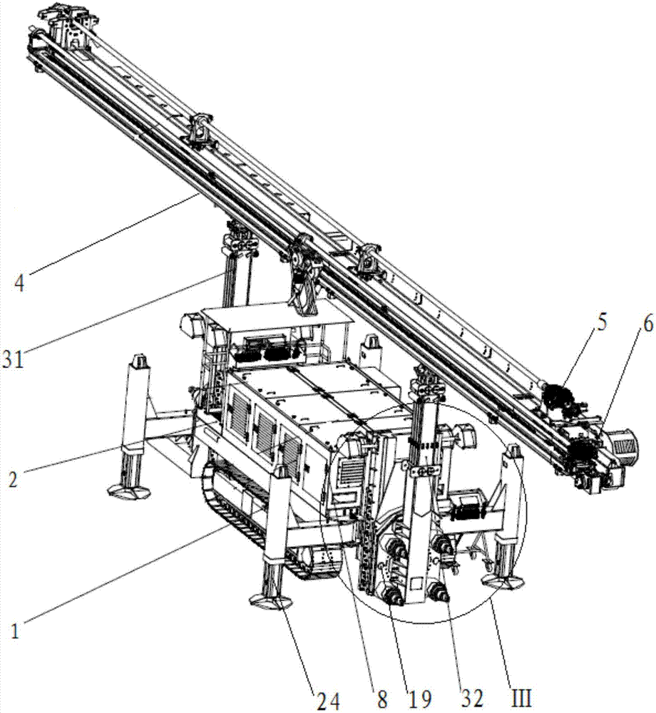 Horizontal jet grouting drilling machine