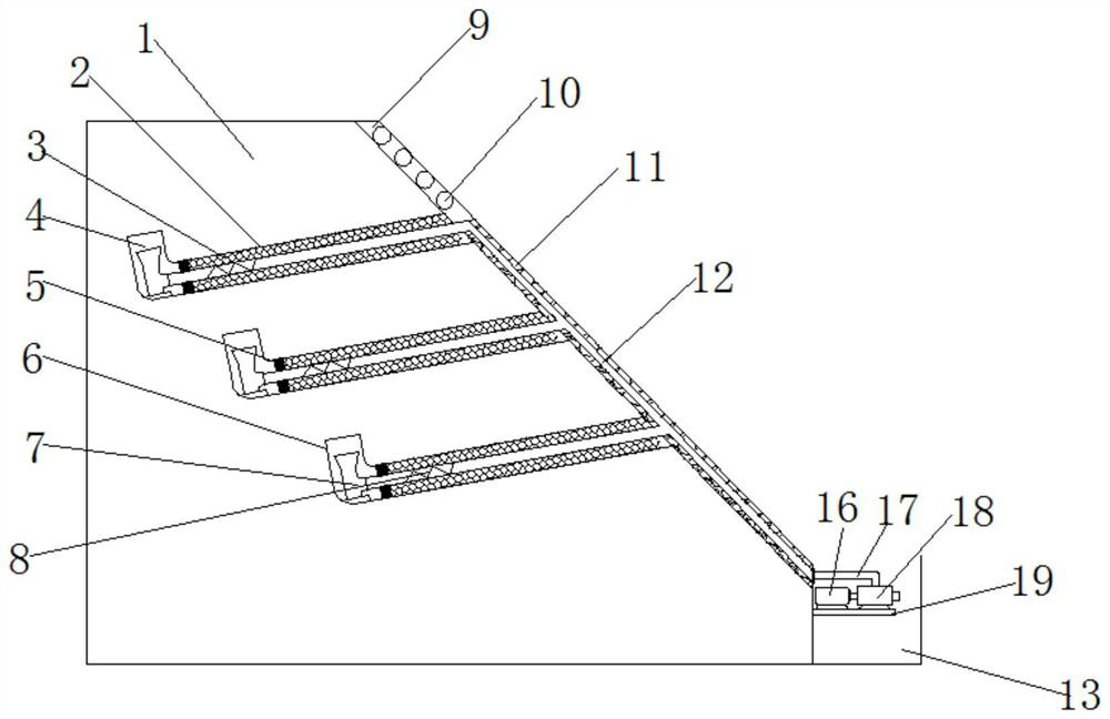 Slope drainage structure and method