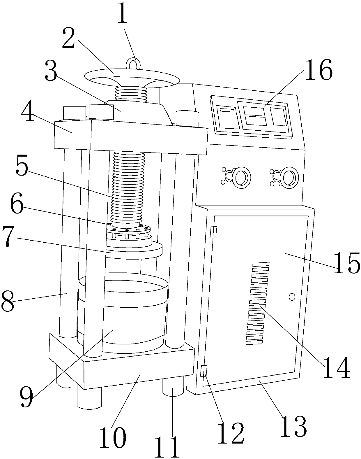 Concrete pressure testing device