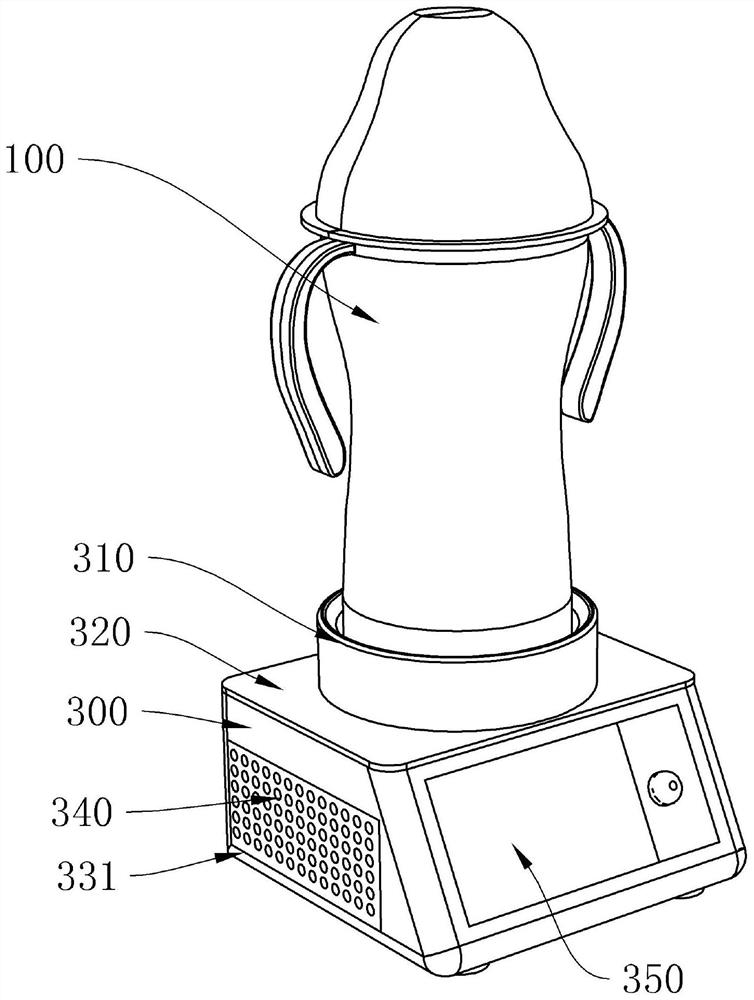 A full-featured glass feeding bottle