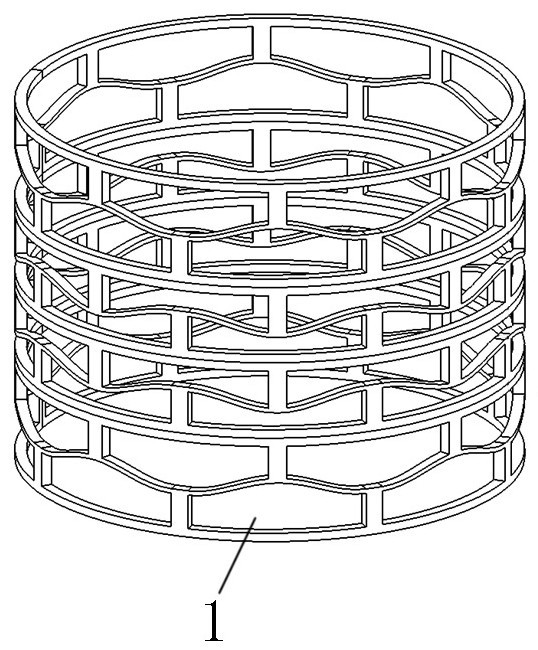 Three-dimensional negative stiffness elastic frame